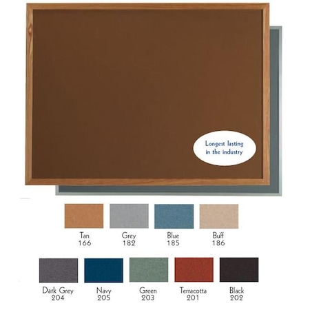 Aarco Aarco Products OW3648203 Red Oak Frame Bulletin Board - Green OW3648203